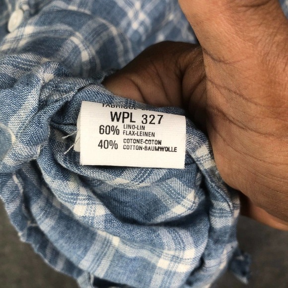 Hart Schaffner Marx Linen Cotton Blend Short Sleeve Button-Up Shirt Adult XL - Picture 6 of 10